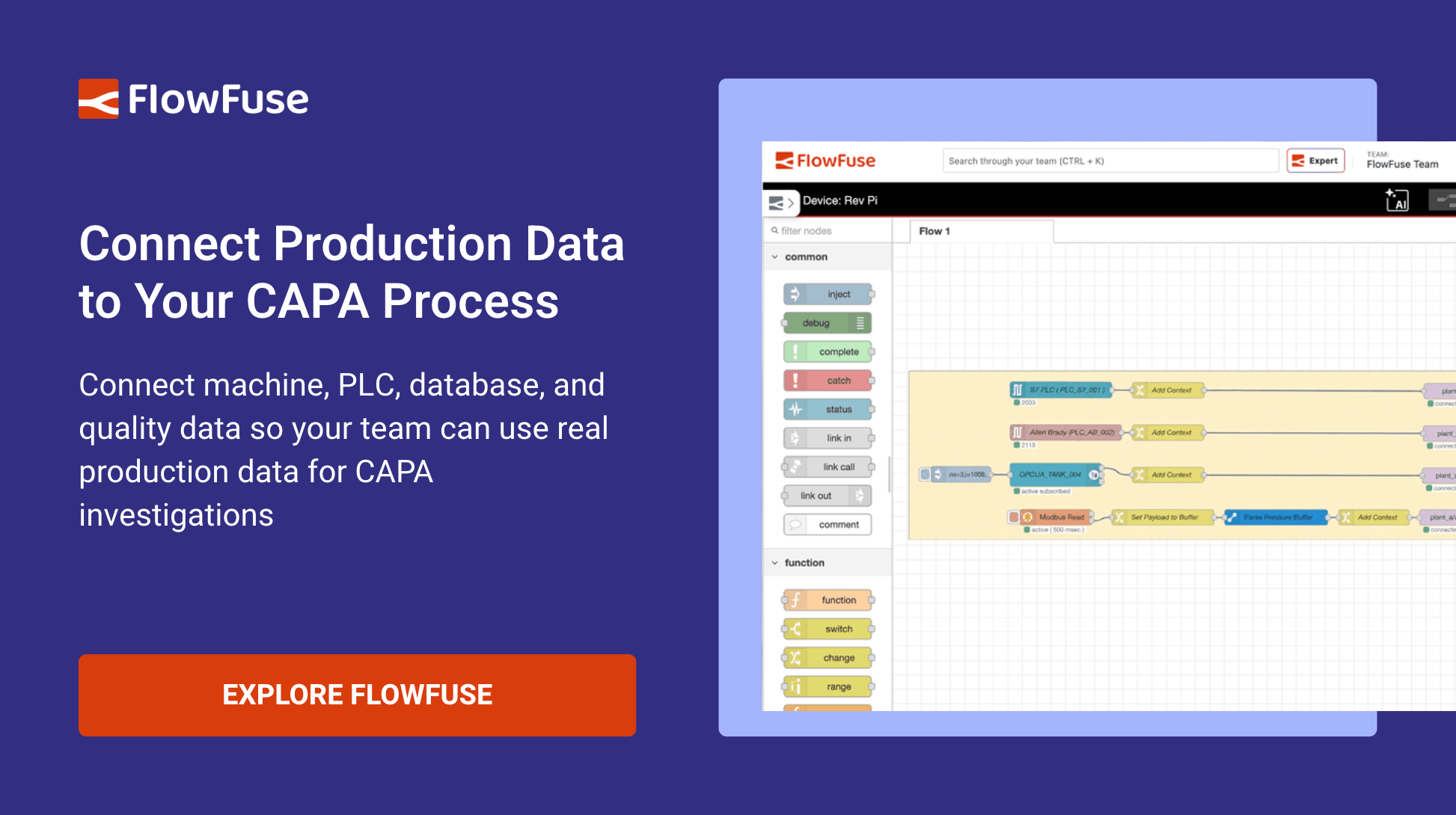 Connect production data to your CAPA process - explore FlowFuse